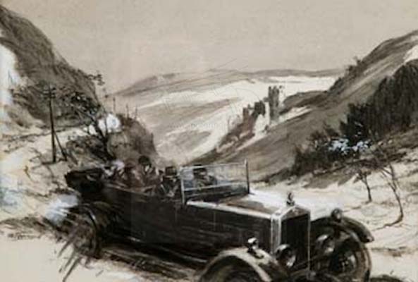 Motoring artwork by Fred Steerwood
